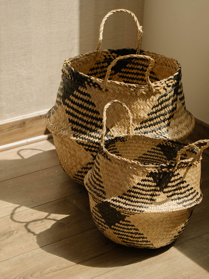 Kenia Negro (Canasto de Fibra Natural), L
