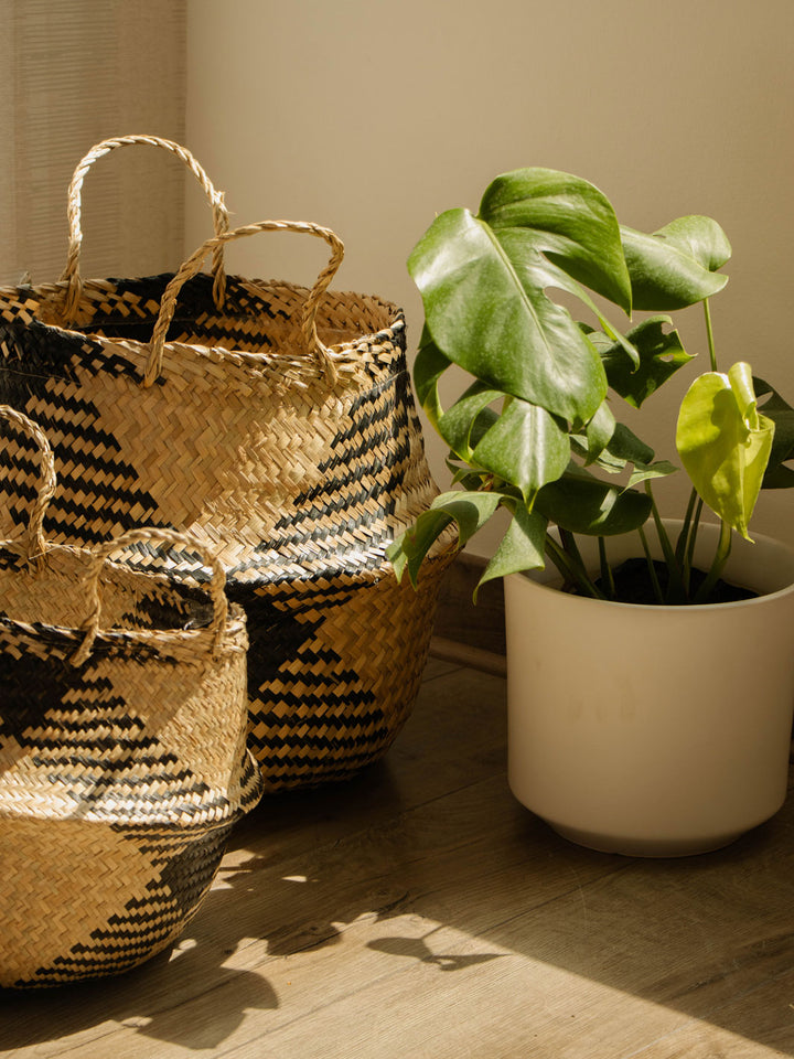 Kenia Negro (Canasto de Fibra Natural), L