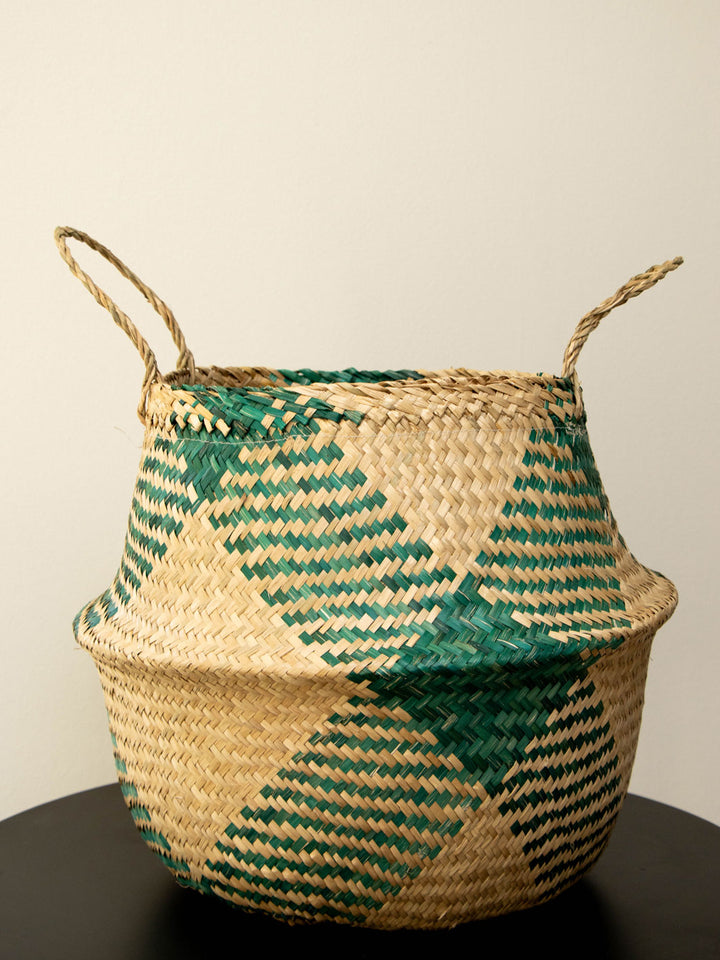 Kenia Verde (Canasto de Fibra Natural), L