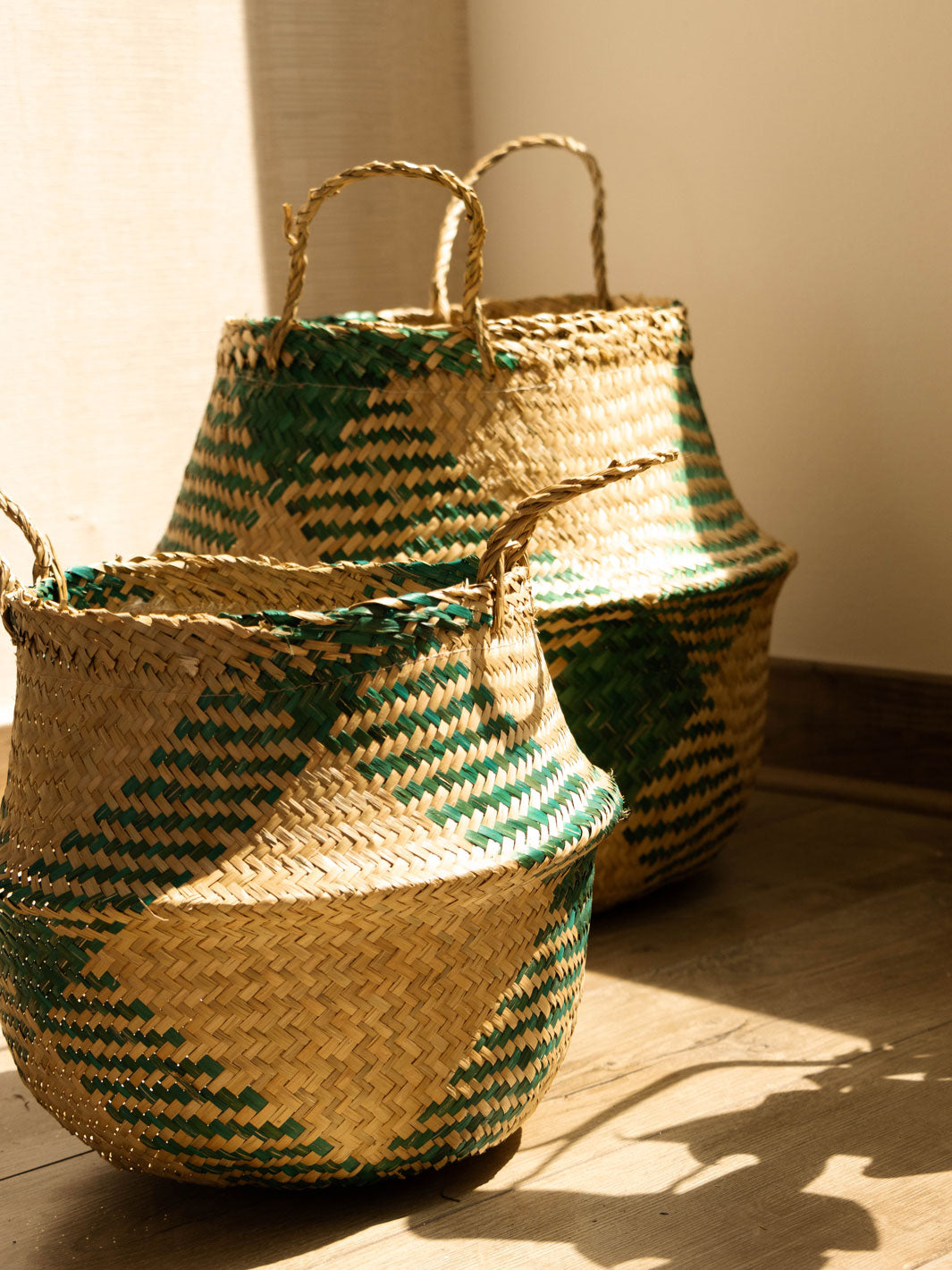 Kenia Verde (Canasto de Fibra Natural), XL