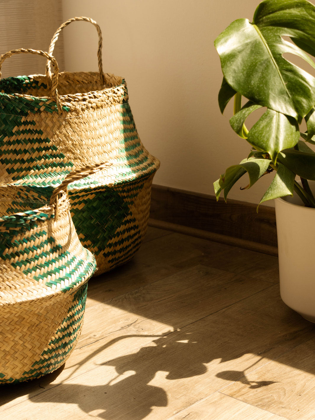 Kenia Verde (Canasto de Fibra Natural), L