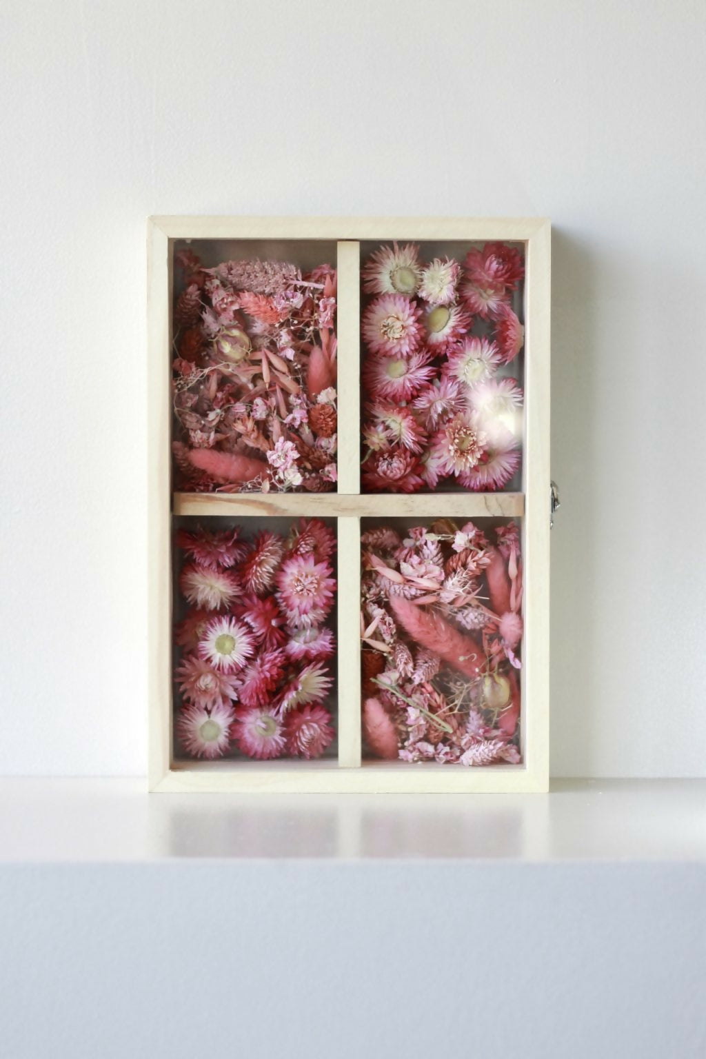 marco de flores secas rosada