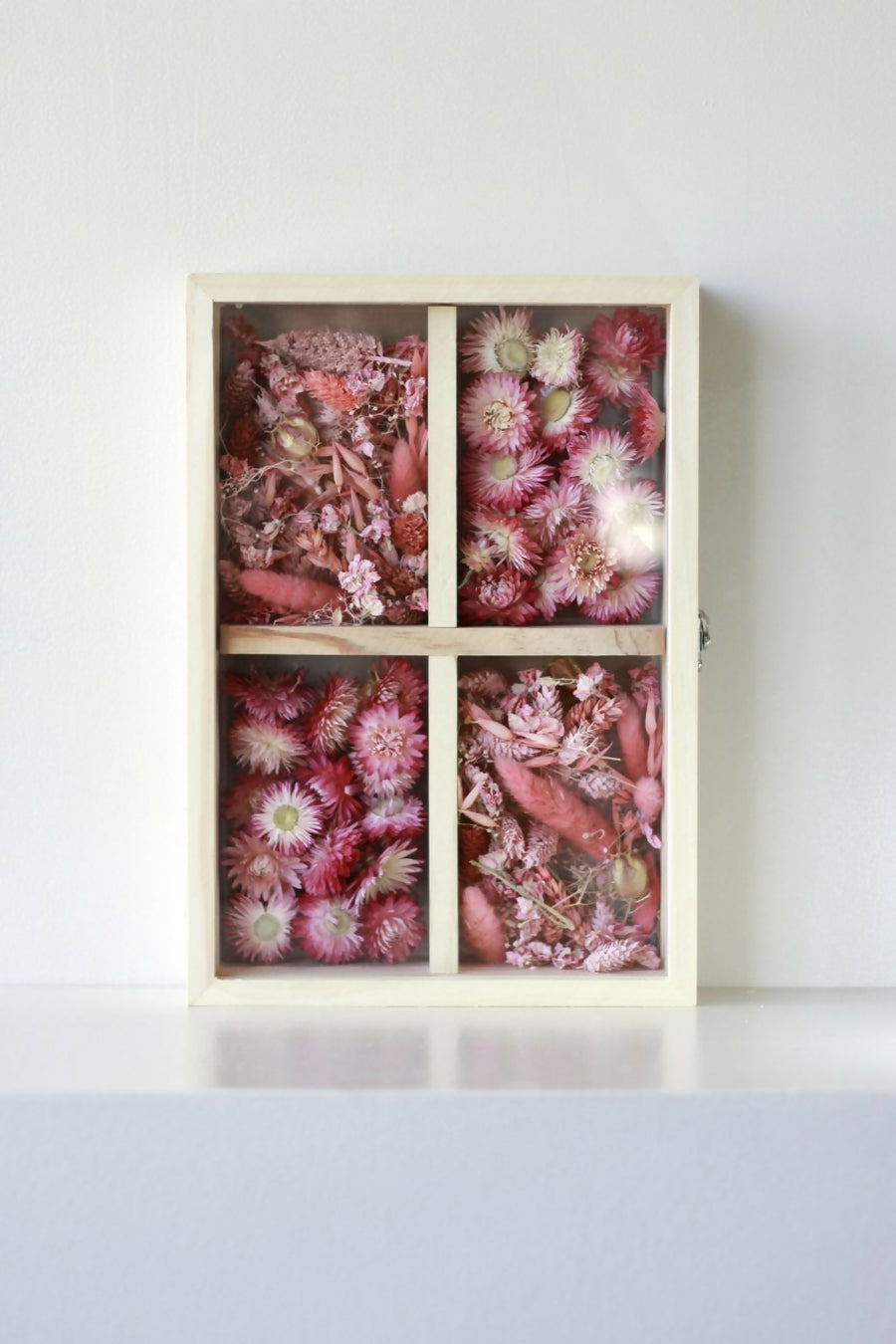 marco de flores secas rosada