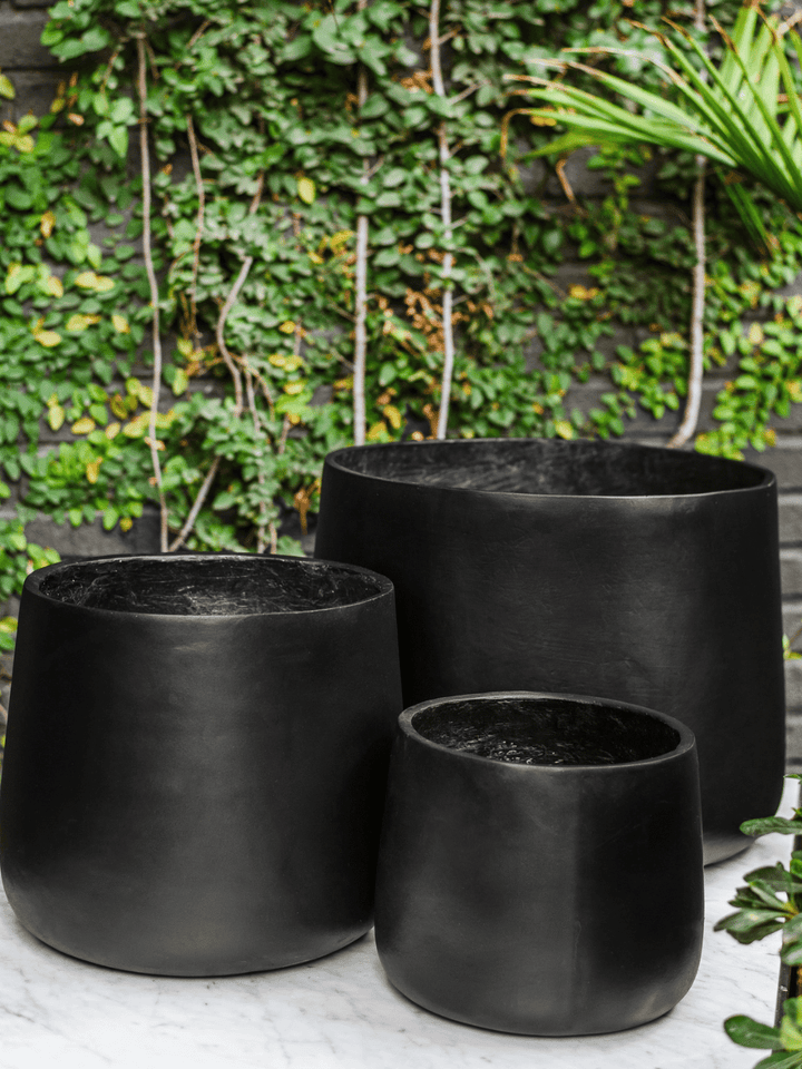 Marruecos 26x24 Negro (Macetero Fibra de Arcilla L)