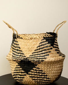 Kenia Negro (Canasto de Fibra Natural), L