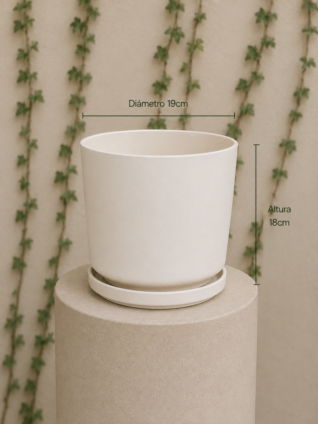 Dinamarca  Blanco M (Macetero Porcelana 19x18 )
