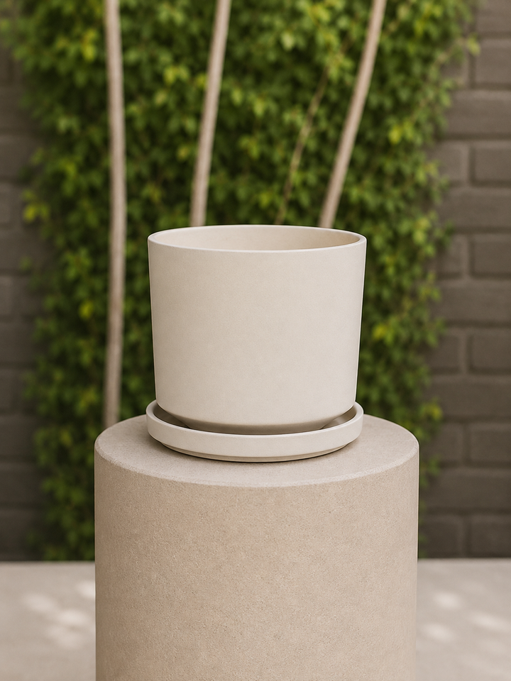 Dinamarca Gris M (Macetero Porcelana 19x18)
