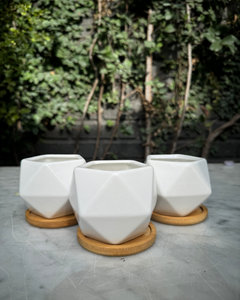 Pack 3 Seul Blancos (Macetero de Ceramica)
