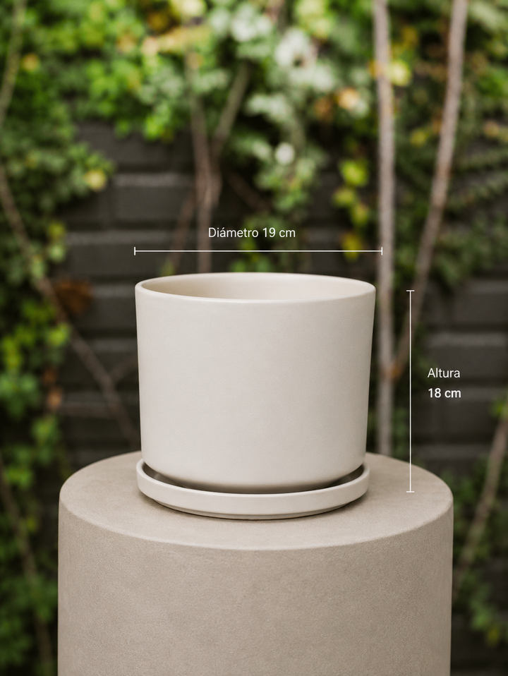 Dinamarca L Gris (Macetero Porcelana 24x23  )