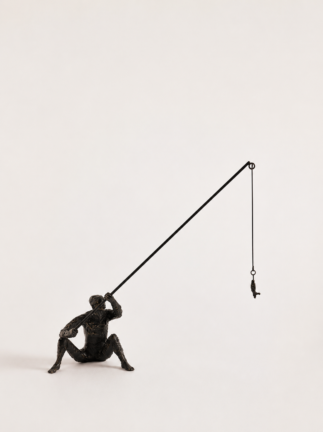 Escultura Hombre Pescador 43x14x41 cm