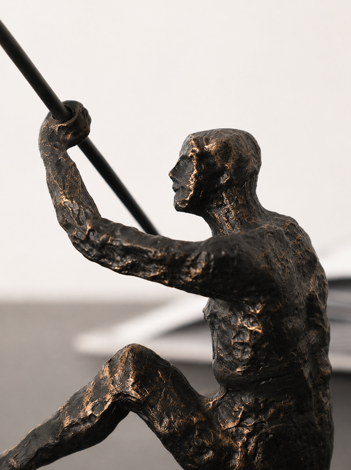Escultura Hombre Pescador 43x14x41 cm