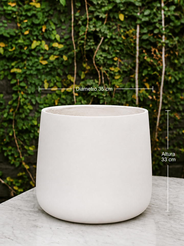Marruecos 35x33 Blanco (Macetero Fibra de Arcilla XL)