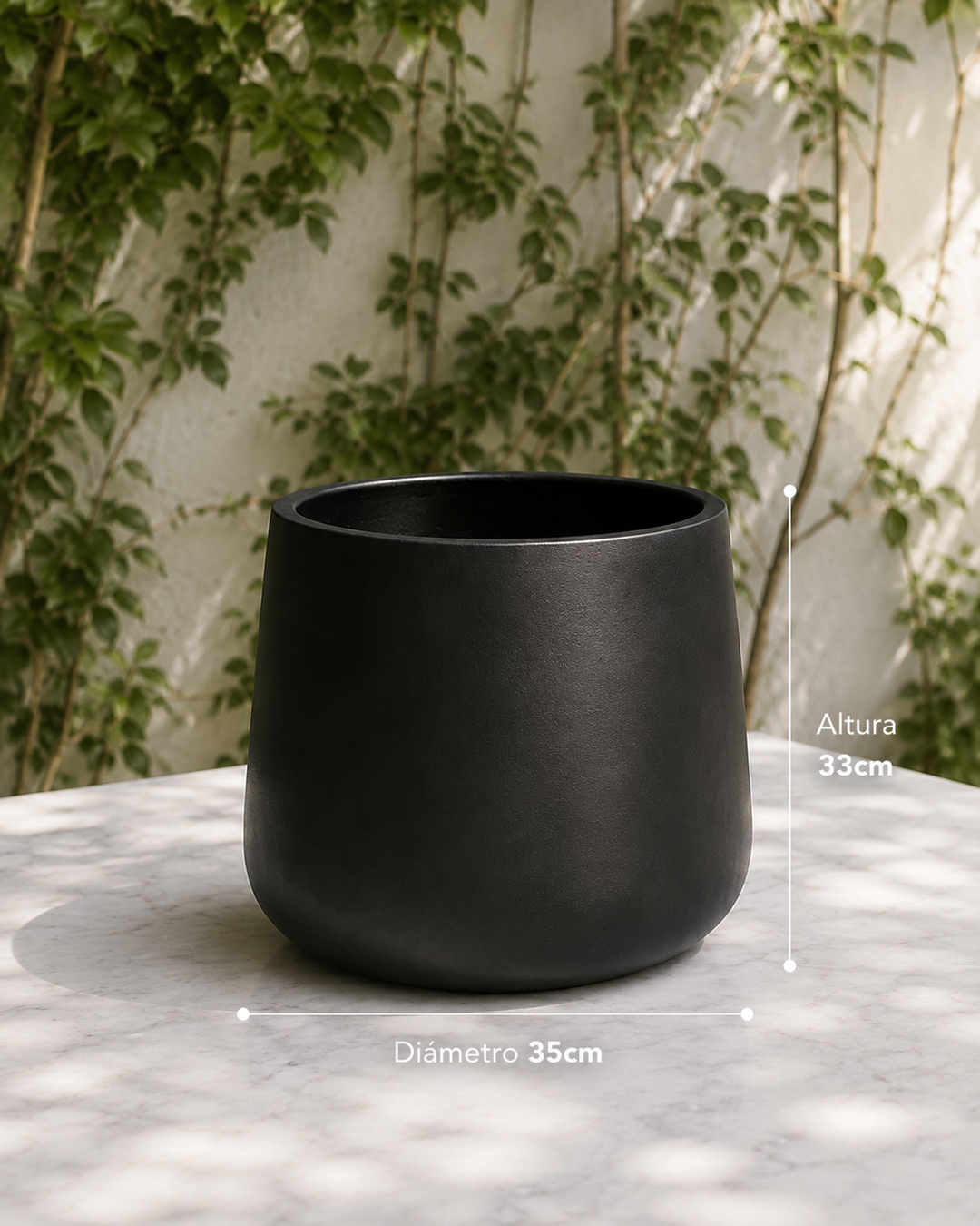 Marruecos 35x33 Negro (Macetero Fibra de Arcilla XL)