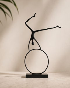 Escultura Hombre en la Rueda 40x8x60 cm