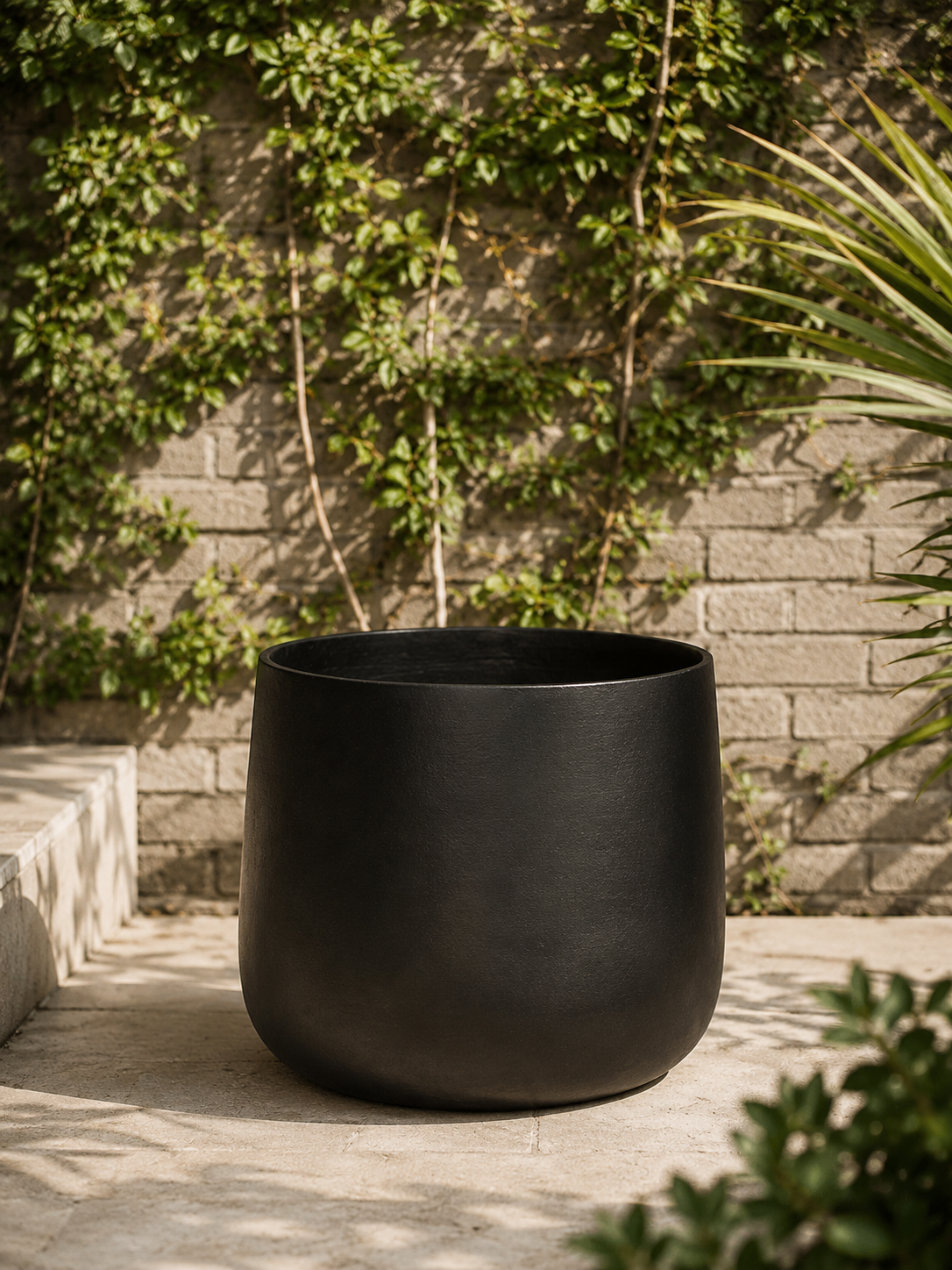 Marruecos 50x40 Negro (Macetero Fibra de Arcilla XXL) - Negro