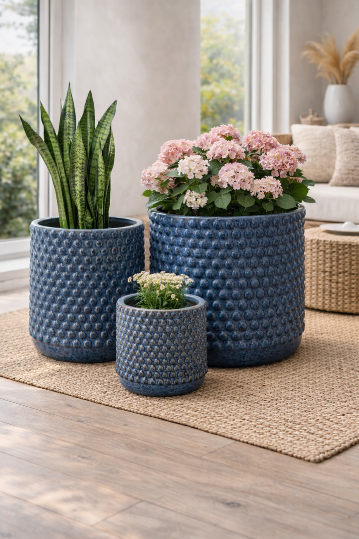 Oslo 40x40 Azul (Porta Macetero Cerámica XL)