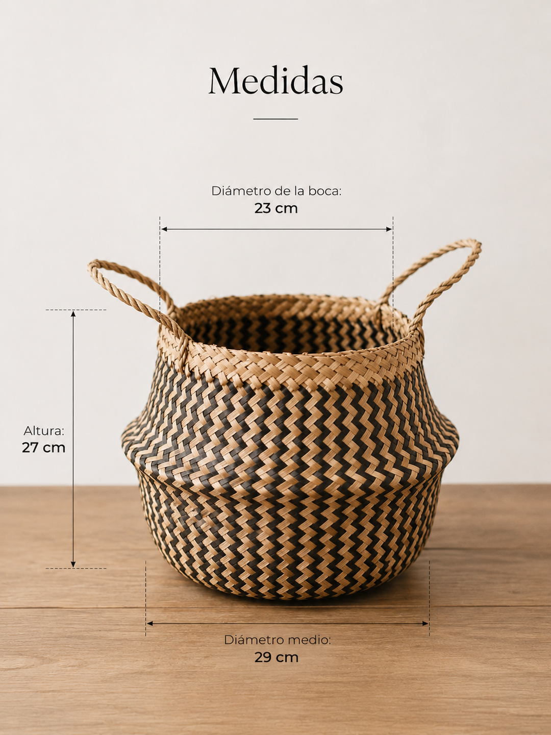 Nusa L (Canasto de Fibra Natural)