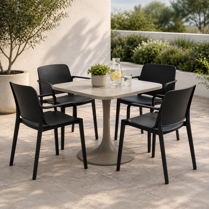 Pack de 4 Sillas Palermo Negra 55x55x83 CM