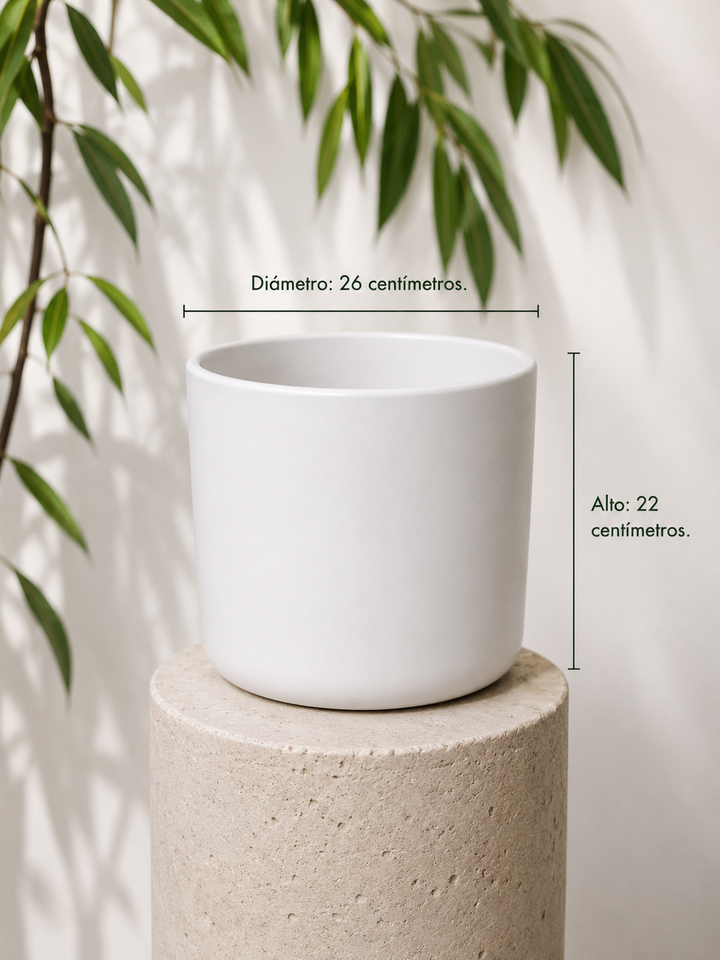 Danés L Blanco (Porta Macetero de Ceramica)