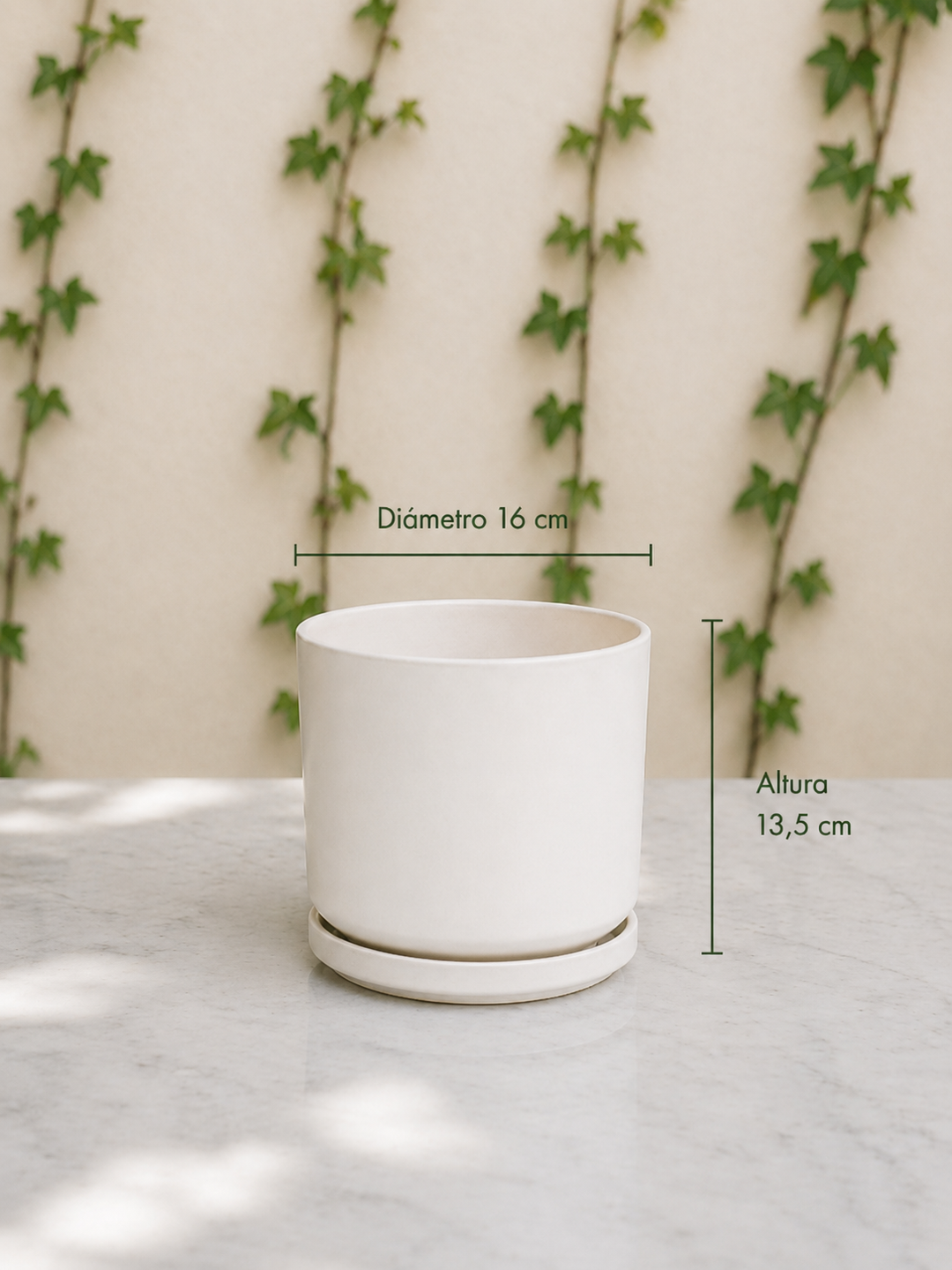 Dinamarca Blanco S (Macetero Porcelana 16x14)