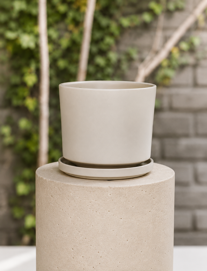 Dinamarca Gris S (Macetero Porcelana 16x14)
