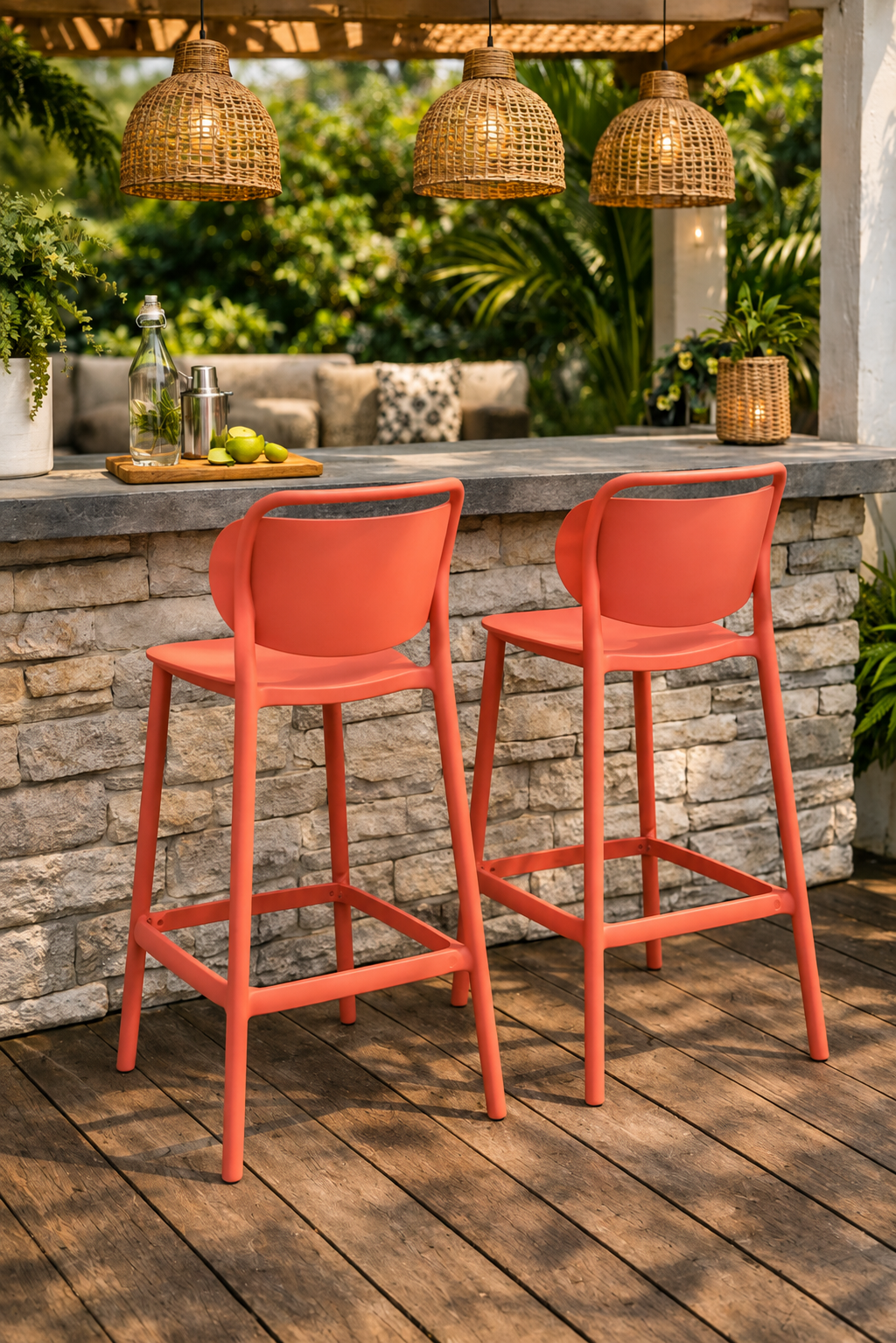 Pack de 2 Taburetes Nivora Coral