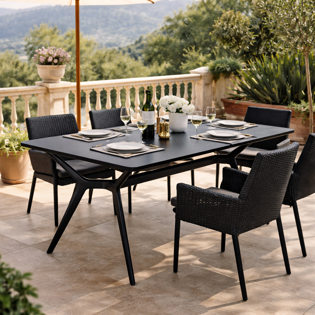 Mesa Tavari Negro 120X80X74 cm