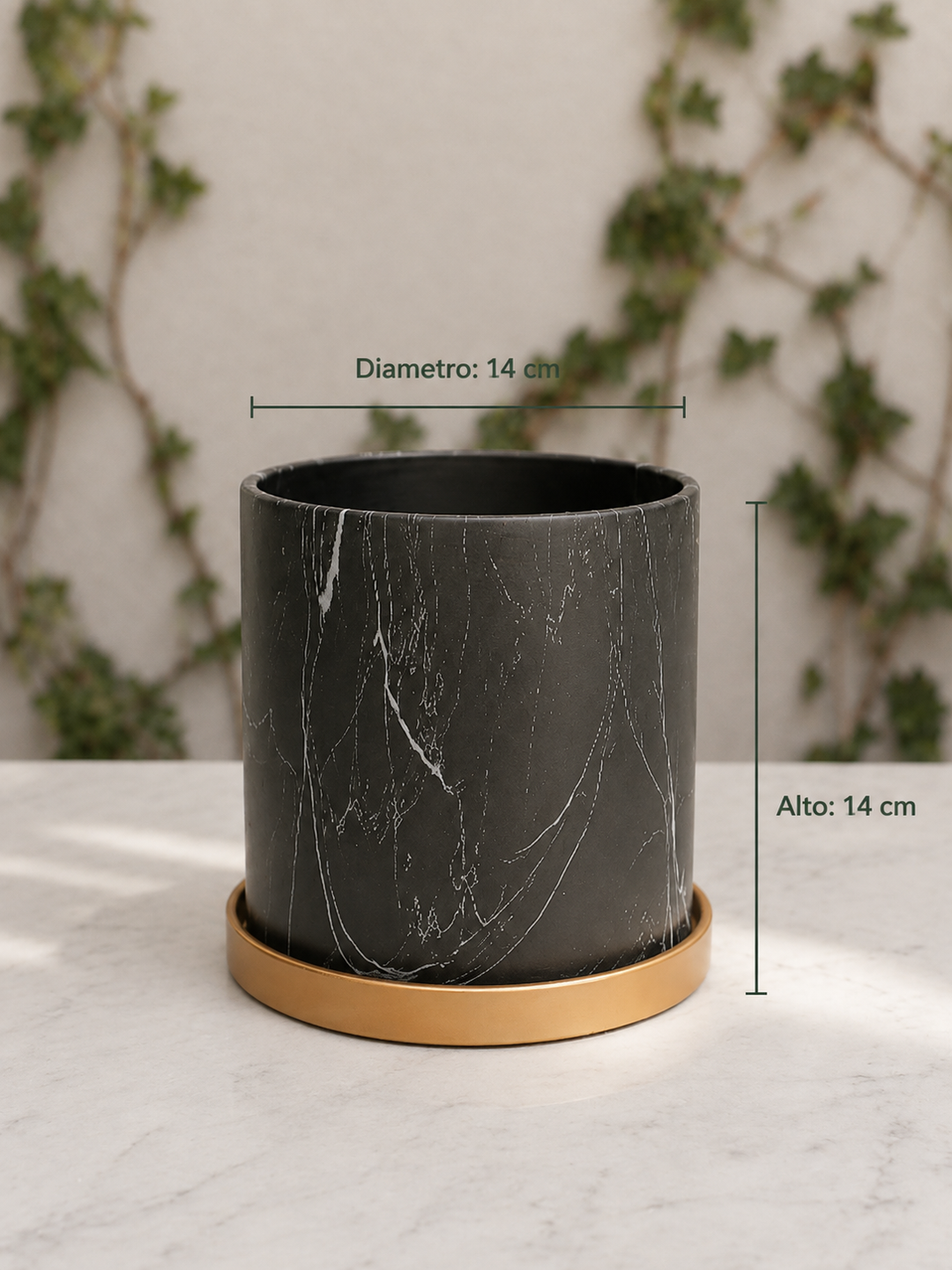 Nórdico Negro M (Macetero de Ceramica)