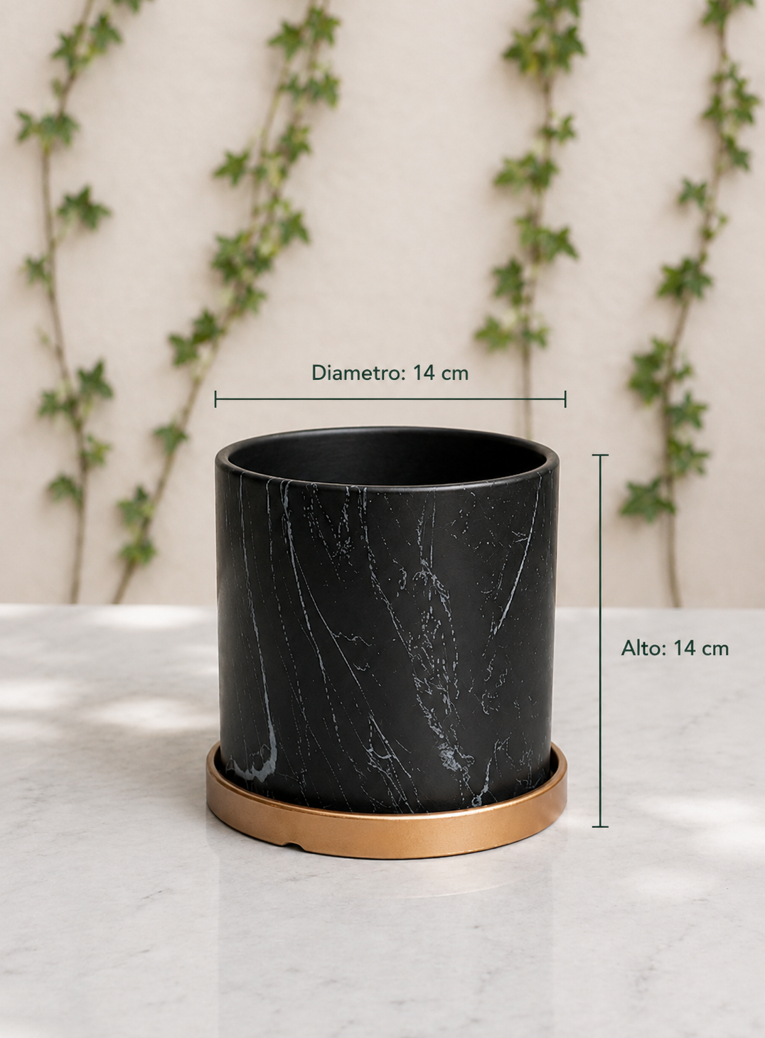 Nórdico Negro S (Macetero de Ceramica)