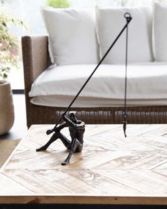Escultura Hombre Pescador 43x14x41 cm