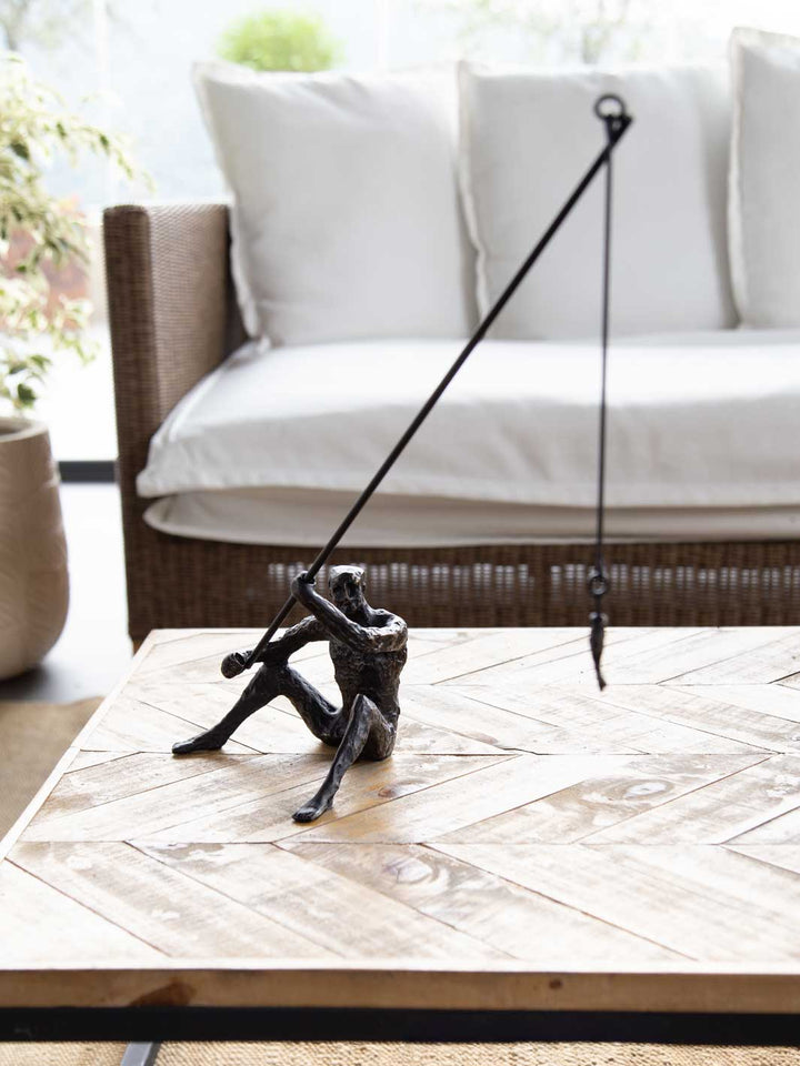 Escultura Hombre Pescador 43x14x41 cm
