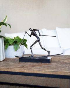 Escultura Hombre Esquiando 40x11x28 cm