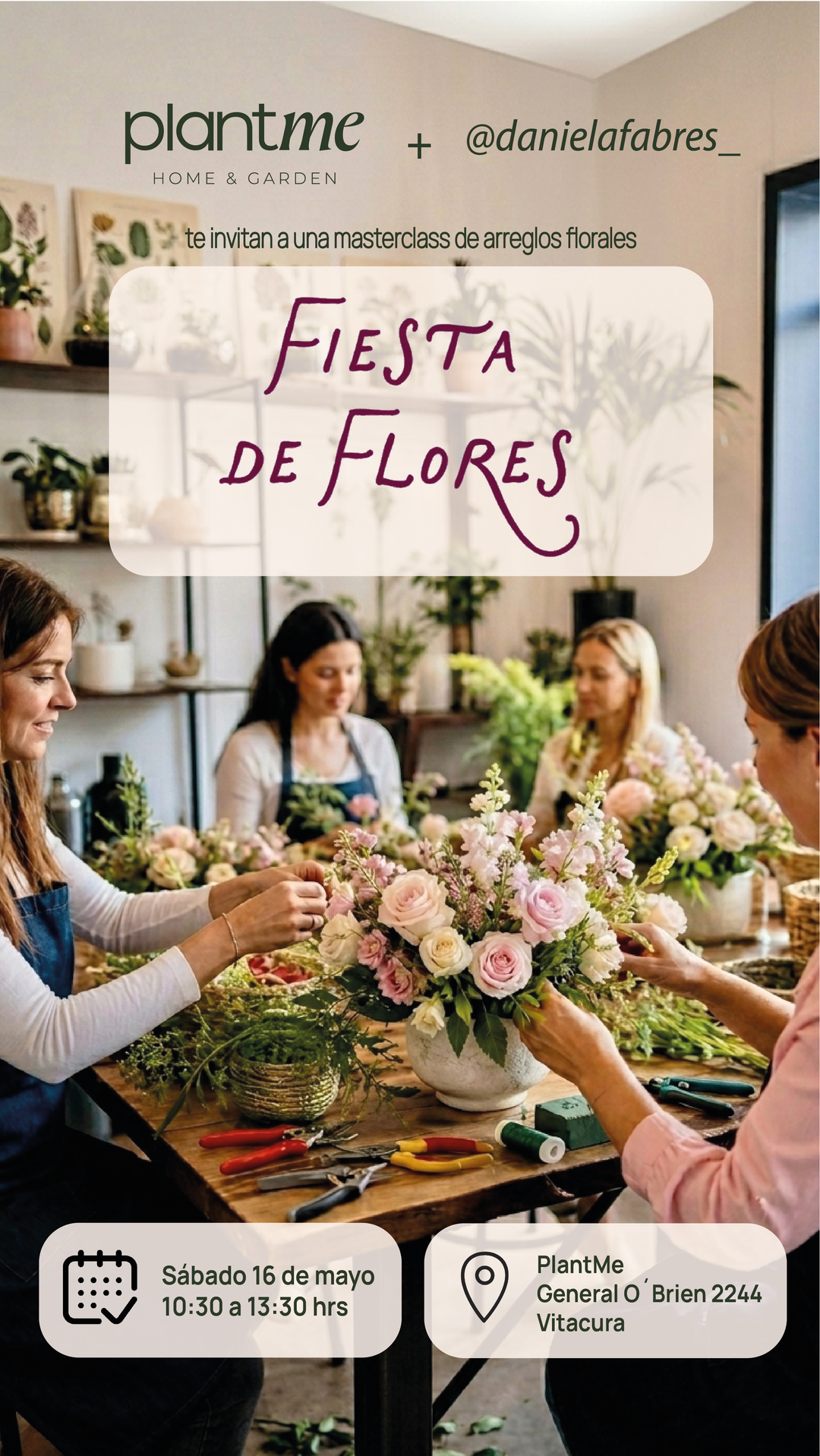 Taller Fiesta de las Flores By Daniela Fabres - Sábado 16 de Mayo