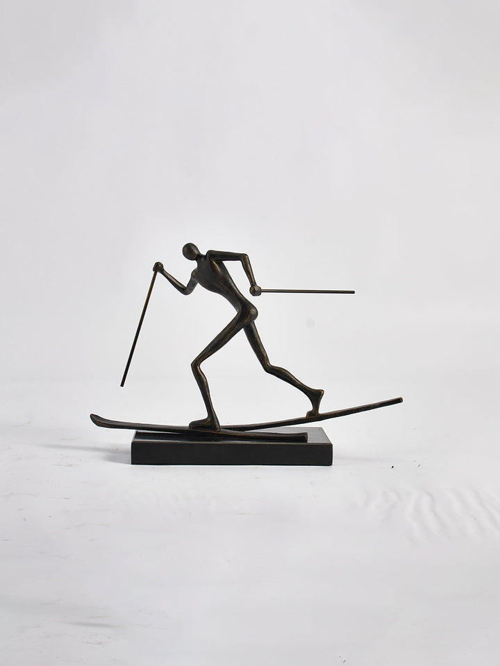 Escultura Hombre Esquiando 40x11x28 cm