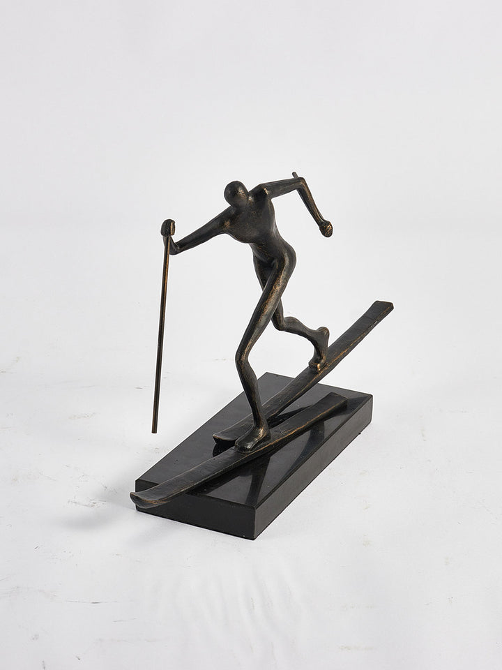 Escultura Hombre Esquiando 40x11x28 cm