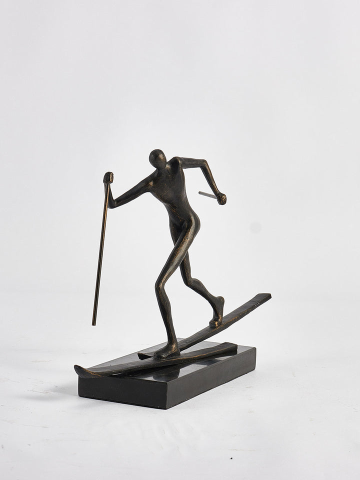 Escultura Hombre Esquiando 40x11x28 cm
