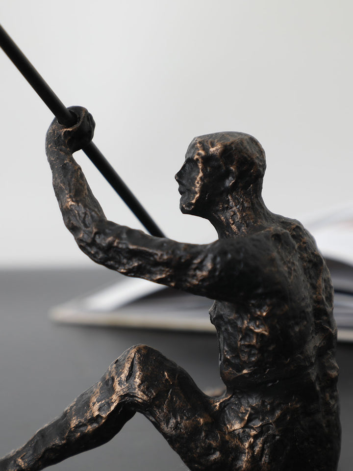 Escultura Hombre Pescador 43x14x41 cm