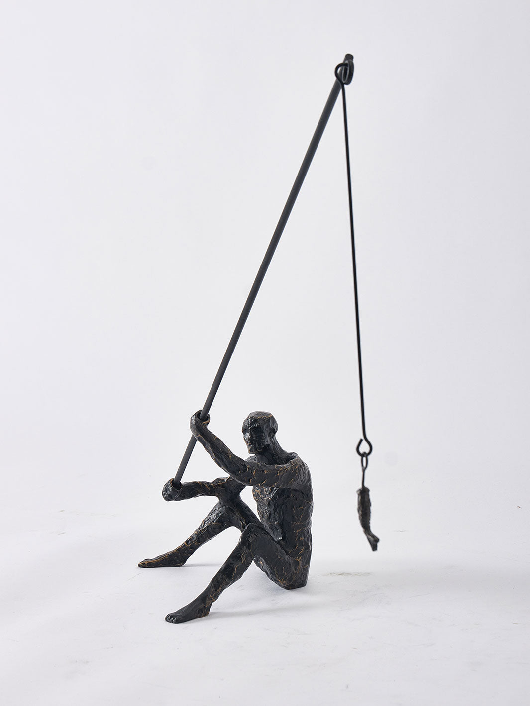 Escultura Hombre Pescador 43x14x41 cm