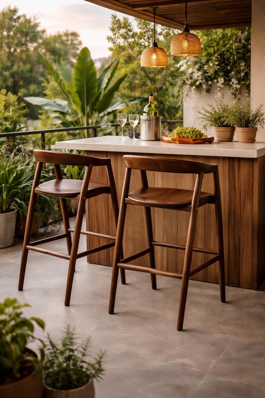 Taburete Alizé Madera 50x46x106 cm