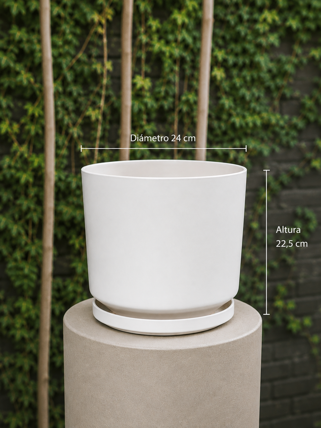 Dinamarca  Blanco L (Macetero Porcelana 24x23 )