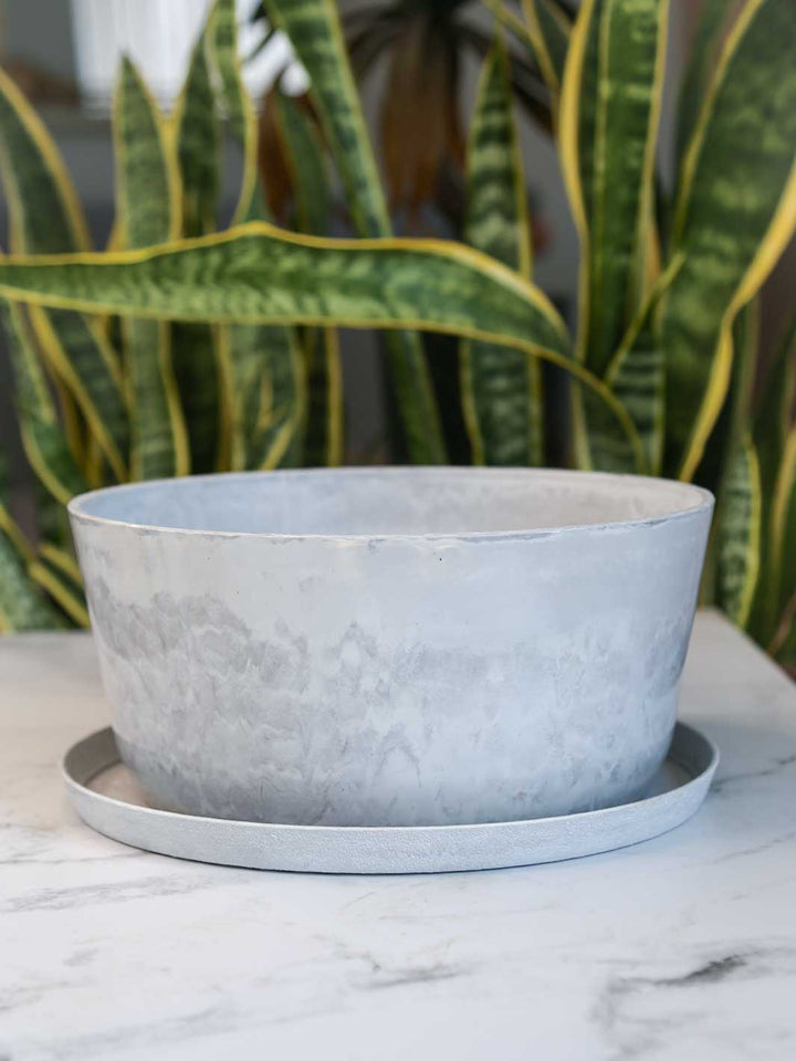 Granada 27,5 Blanco (Macetero Plástico Reciclado Bowl)