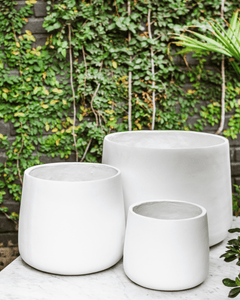 Pack Marruecos Blanco (3 Maceteros de Fibra de Arcilla)
